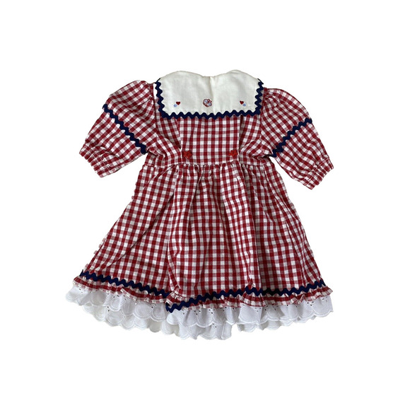 Faded Glory Baby Girl Dress Size 6-9M Vintage Y2K Red White GIngham Check Sailor - Picture 12 of 16